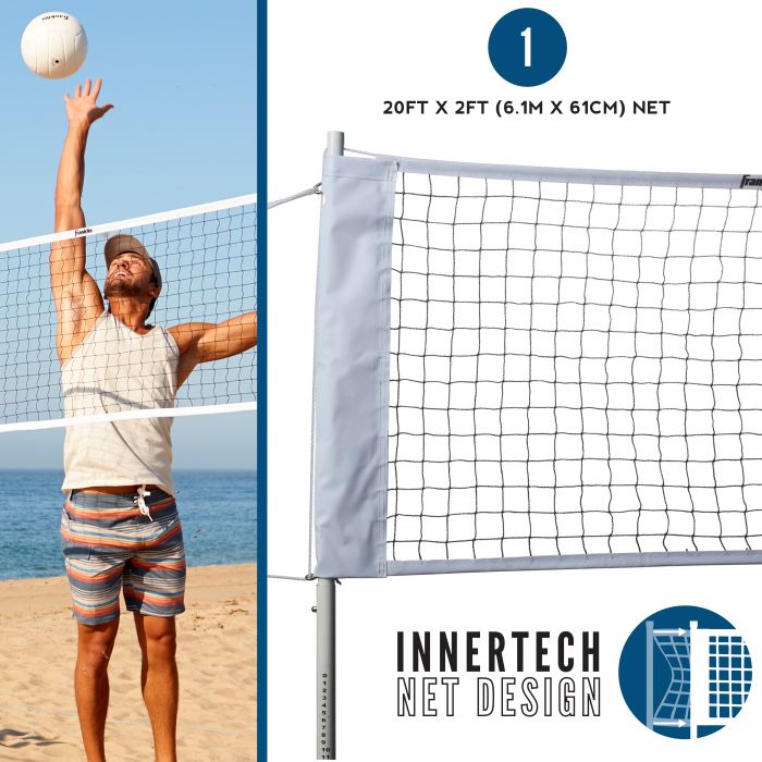 Franklin Sports Volleyball Set with Portable Net + Ball Professional