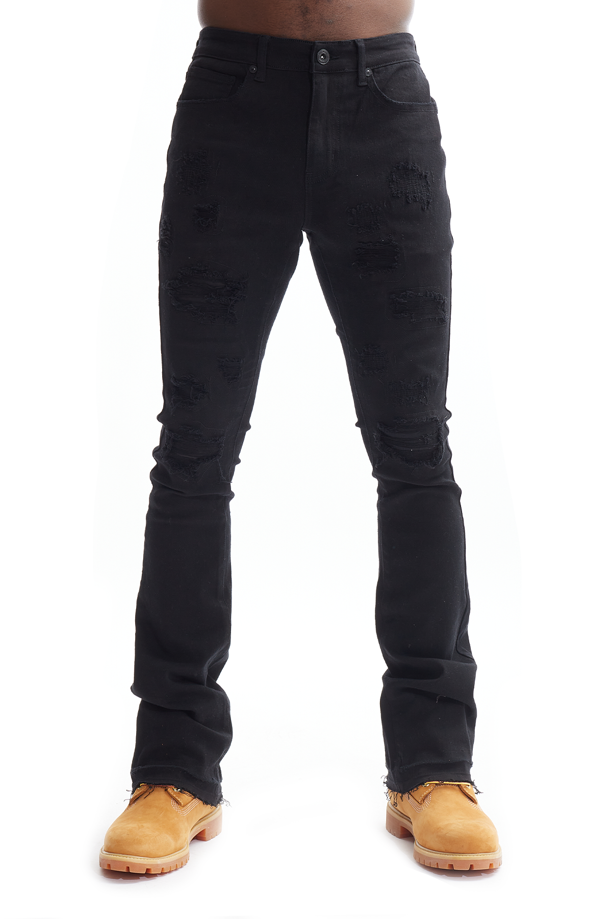 RIP-OFF / REPAIR STACKED FLARE FIT JEANS - DP22860-S