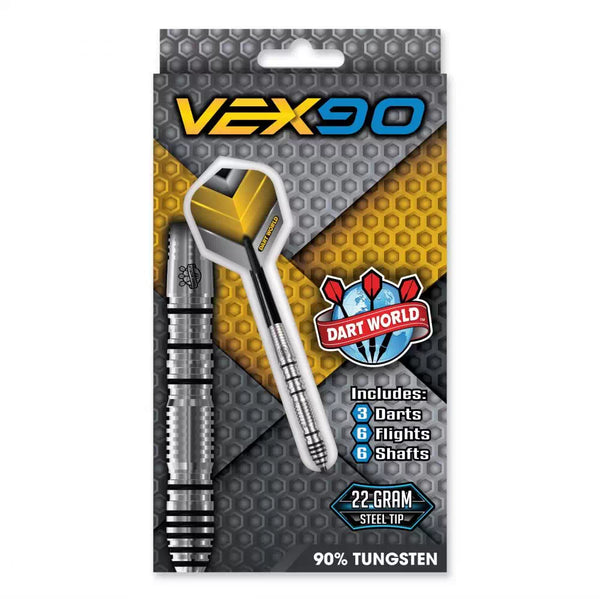 26gr Vex90 90% Tungsten Steel Tip Darts Chrome/Black - 20233