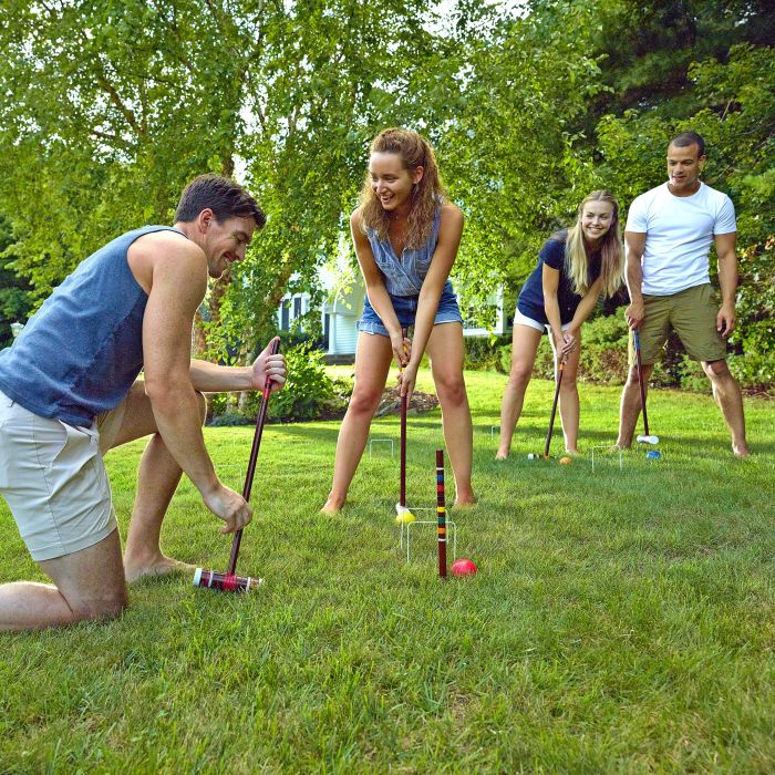 Franklin Sports 50211 Family Croquet Set, Wood Mallet - 50211