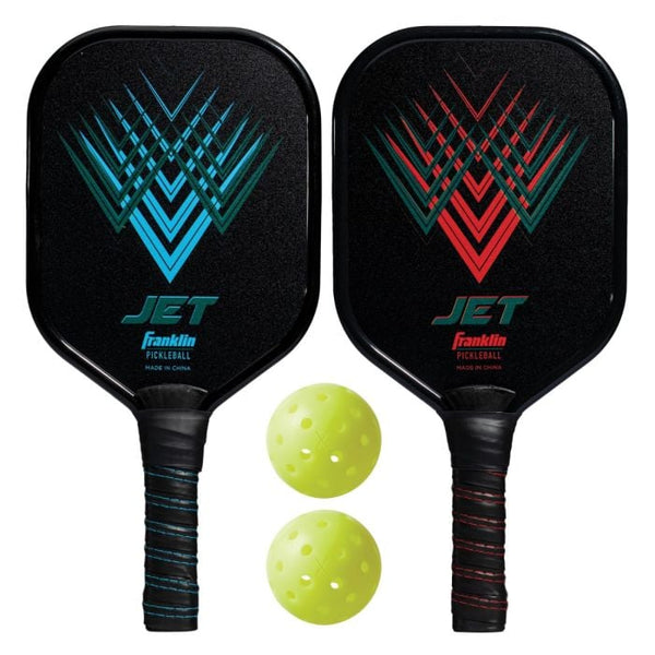 Franklin Sports Pickleball Paddle and Ball Set, Aluminum, Jet, 2 Player - 52745