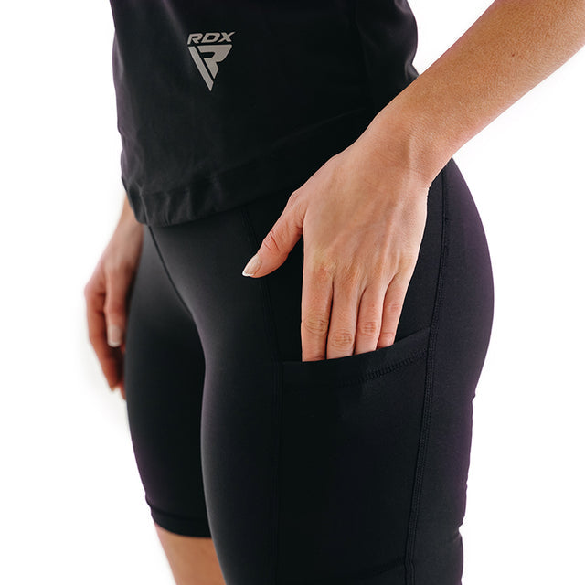 RDX WOMENS SWEAT BIKE TIGHTS BLACK - SSP-W1B