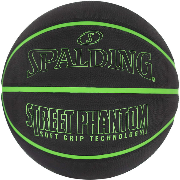 SPALDING STREET PHANTOM 29.5" BASKETBALL BLACK/NEON GREEN - 84384