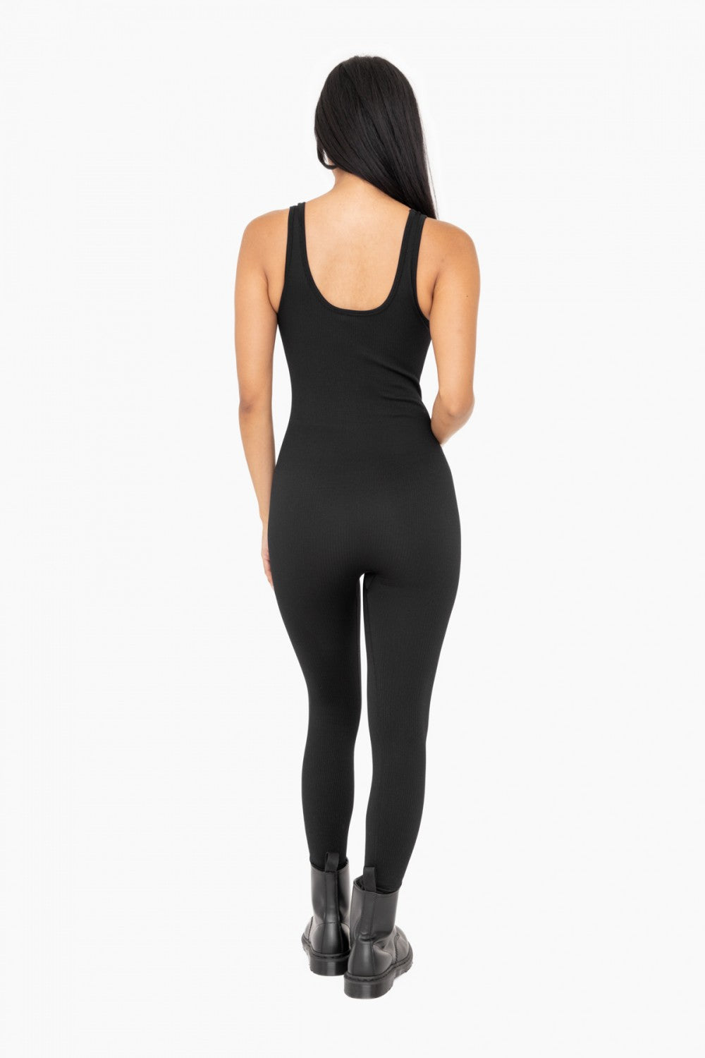 Ribbed Seamless V-Neck Catsuit - AP6388