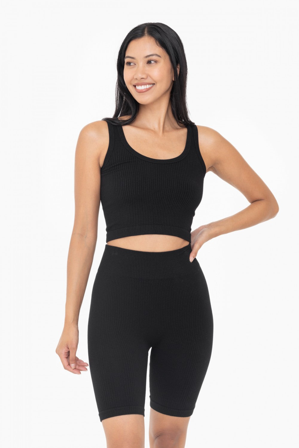 Ribbed Seamless Scoop Neck Tank Top - AT3214