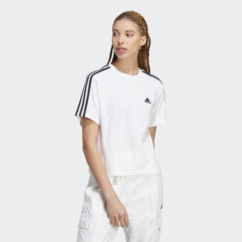 WOMENS 3-STRIPE CROP TOP - HR4915
