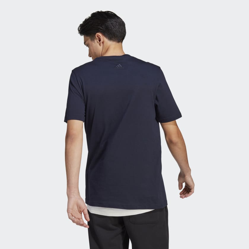 ESSENTIALS SINGLE JERSEY LINEAR EMBROIDERED LOGO TEE - IC9275