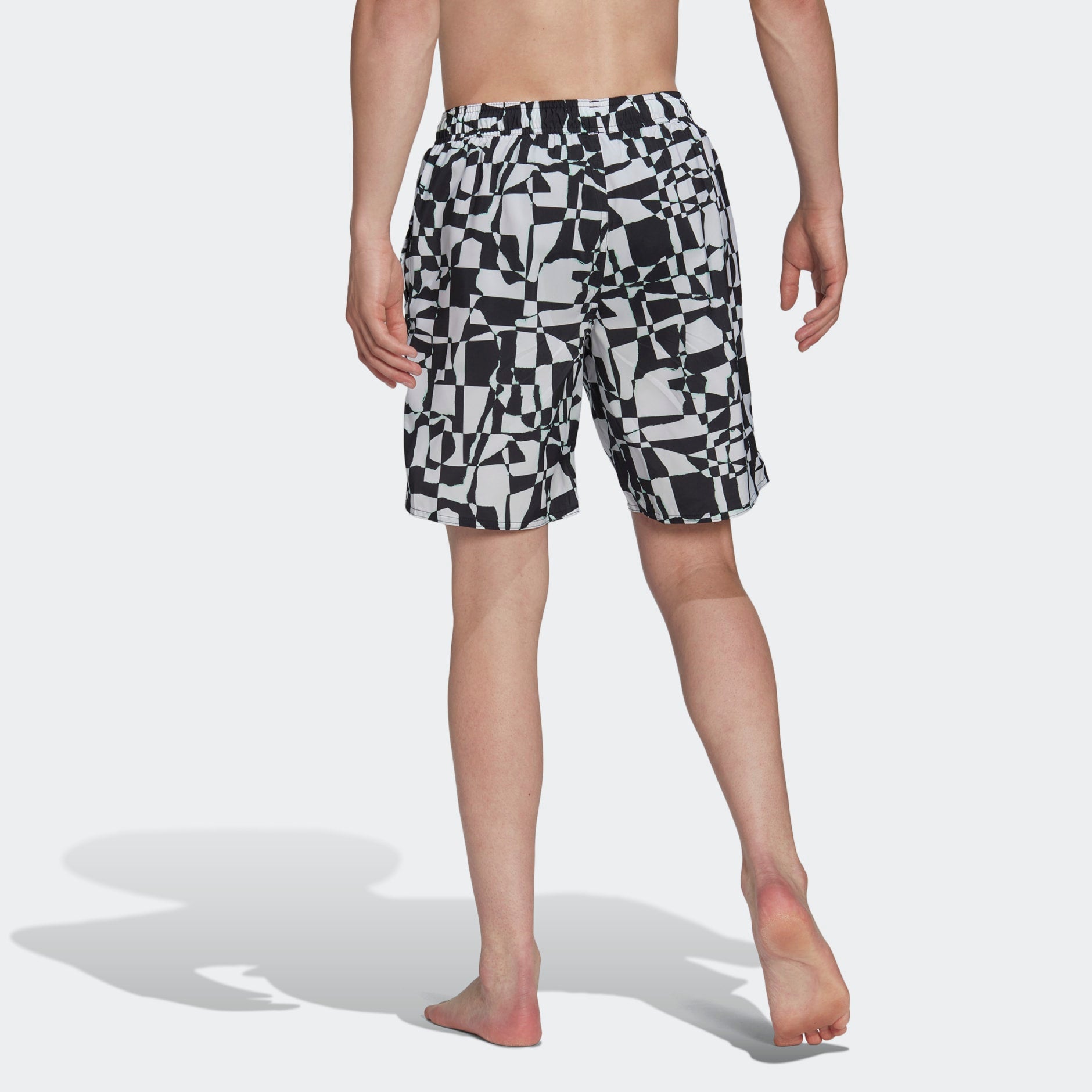 MENS SHREDDED CHECK SWIM SHORTS - HT2153