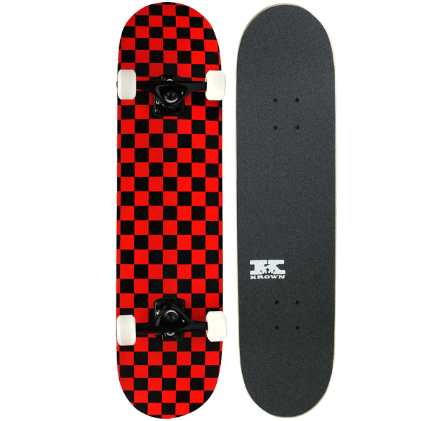 KPC Complete Black/Red Checker Skateboard 7.75" - KPC-315