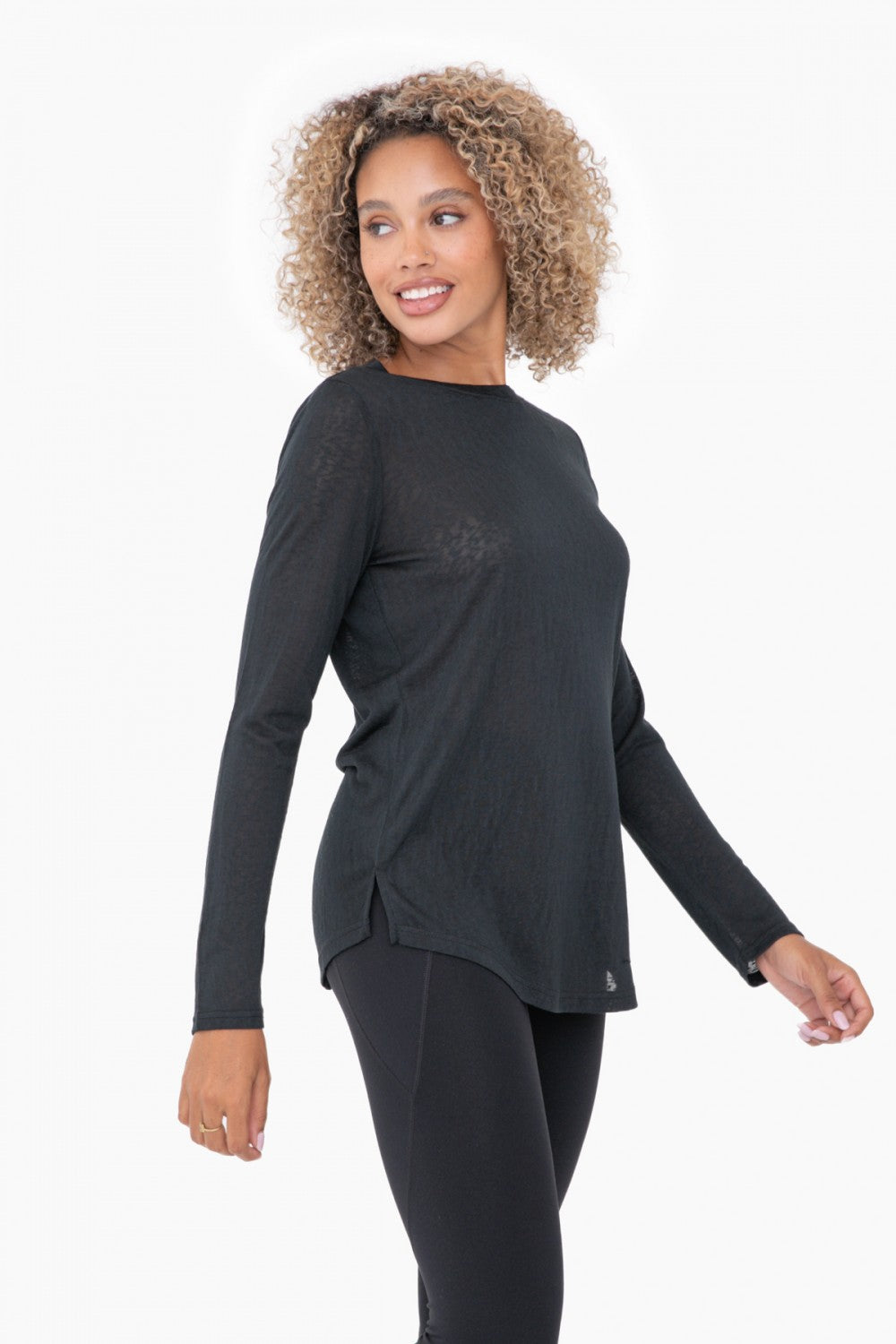 Modal-Blend Crew Neck Long Sleeve Tee - KT12113