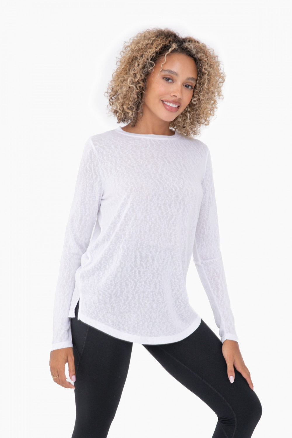 Modal-Blend Crew Neck Long Sleeve Tee - KT12113