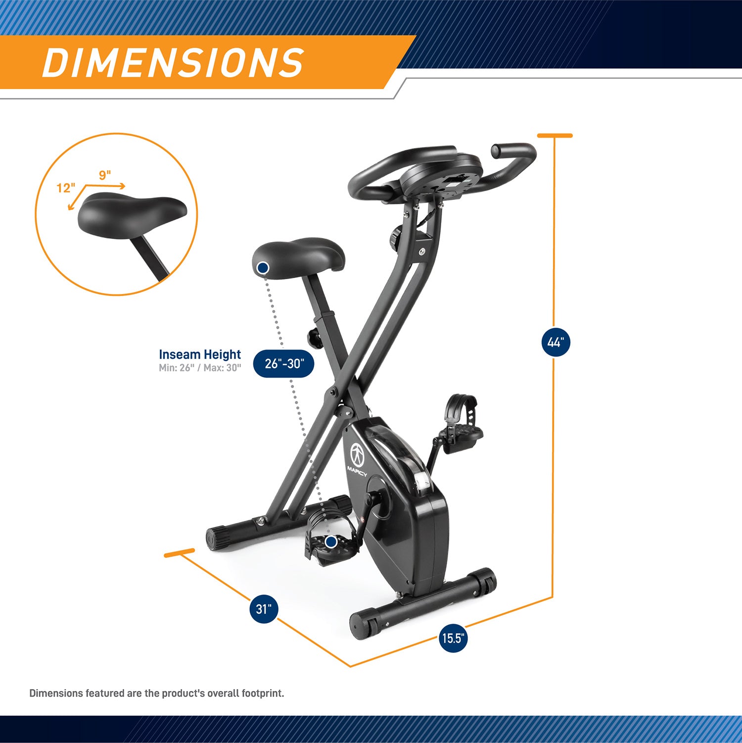 Marcy Foldable Bike in Black NS-654 - NS-654