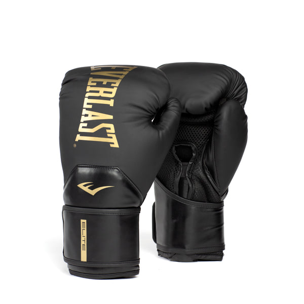 EVERLAST 8oz ELITE2 GLOVES BLACK/GOLD - P00003269