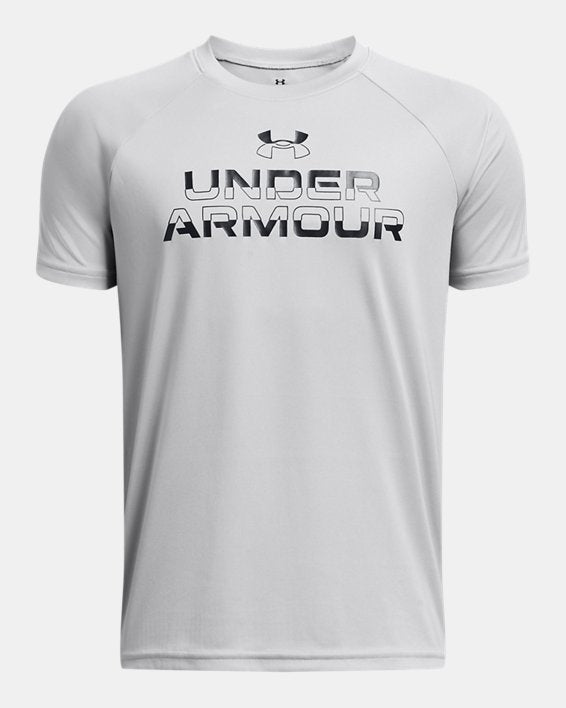 UA TECH SPLIT WORDMARK SS TEE - 1383010