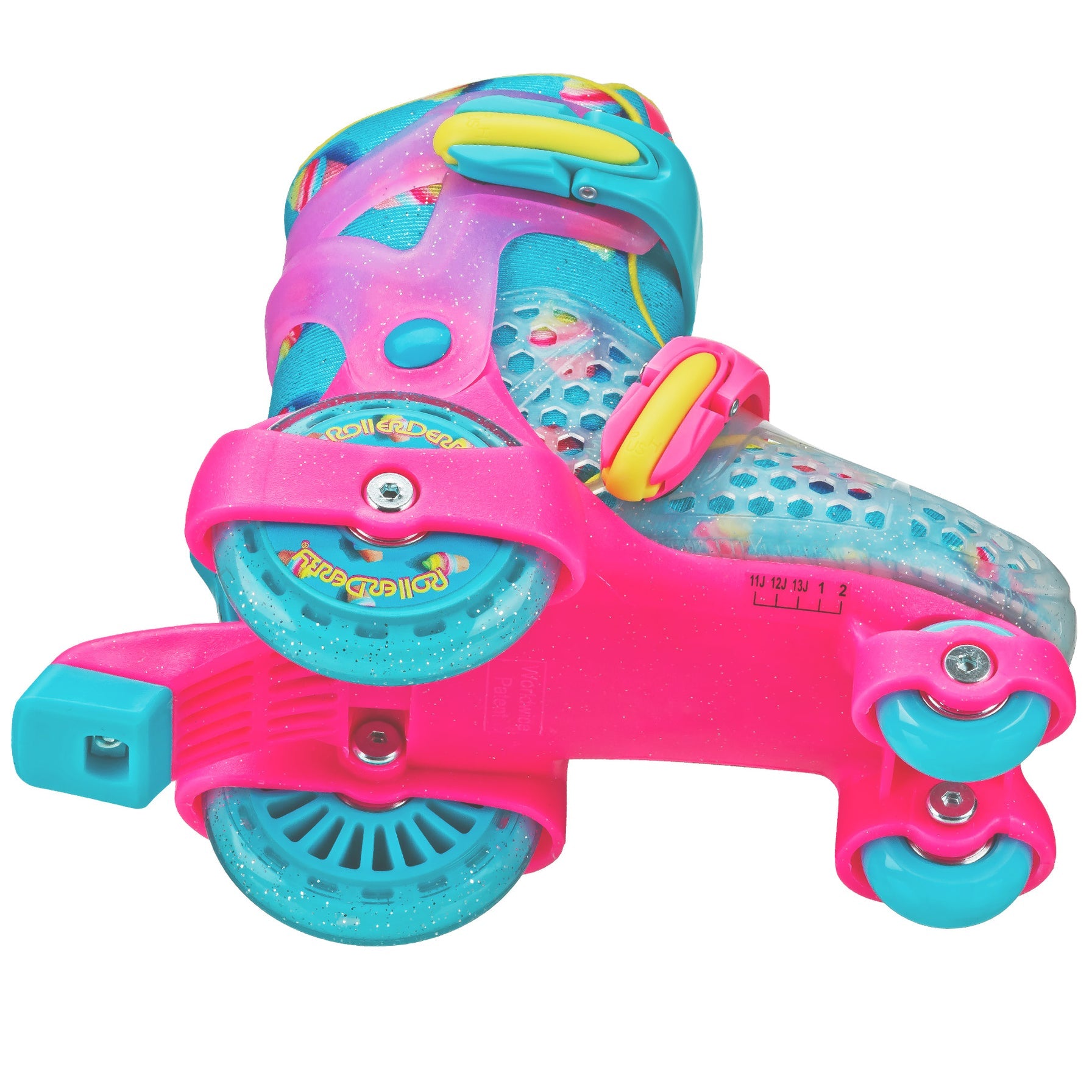 ROLLER DERBY FUNROLL GIRL SIZE 11-2 ADJUSTABLE QUAD SKATES ICE CREAM - 1963CM