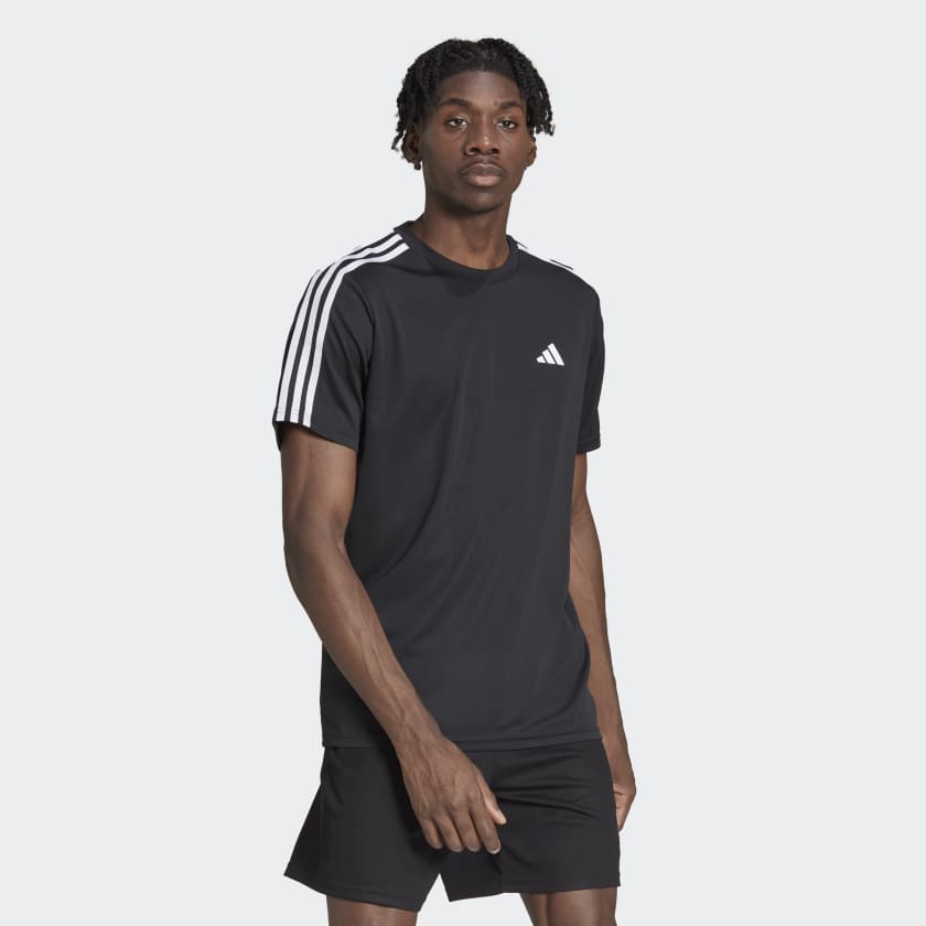 TRAIN ESSENTIALS STRIPES TRAINING TEE - IB8150