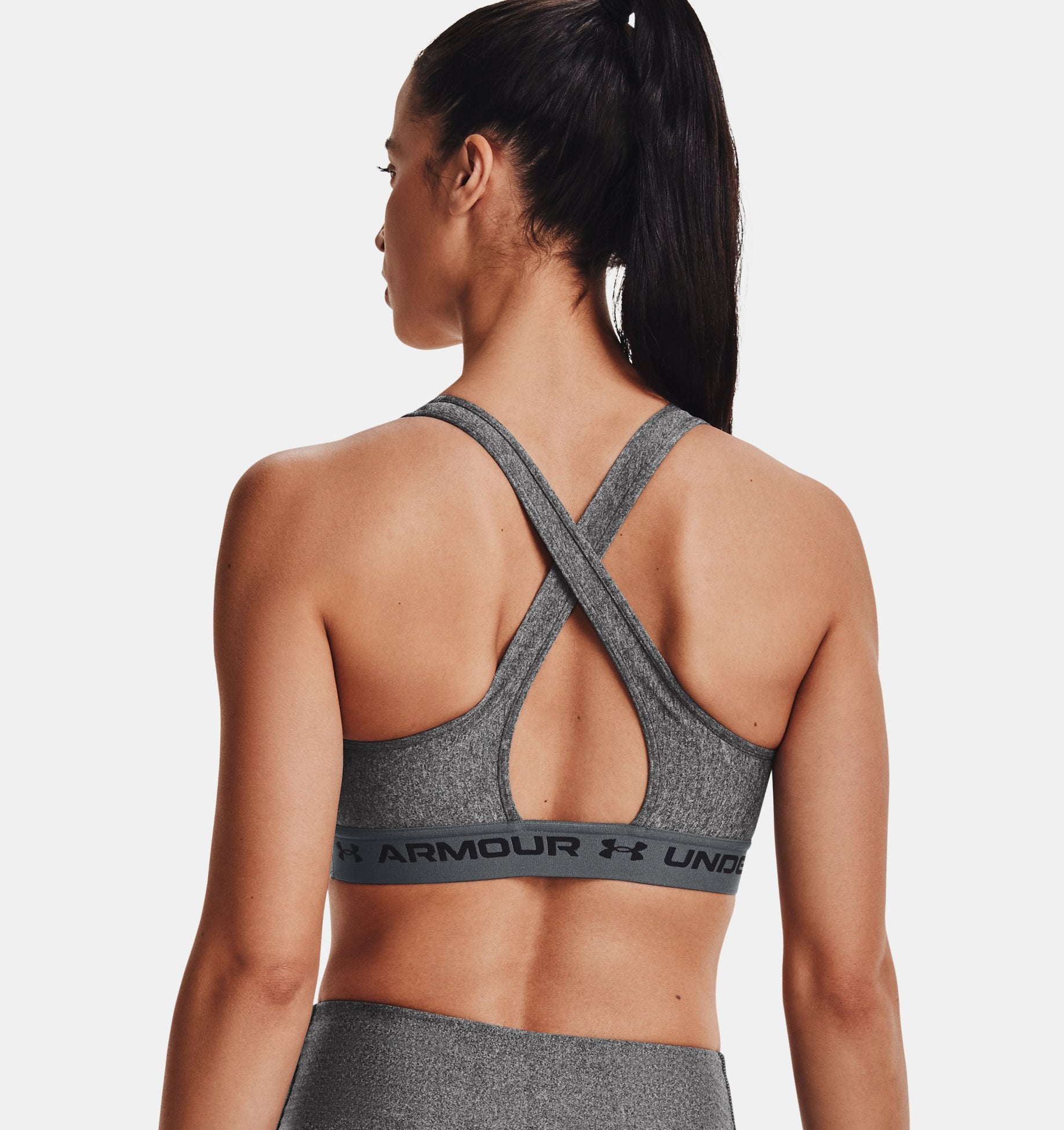 Women's Armour® Mid Crossback Heather Sports Bra - 1361036 – The Sports  Center