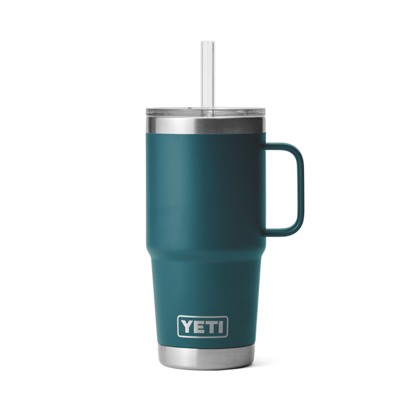 RAMBLER 25 OZ STRAW MUG AGAVE TEAL - YRMSTR25AT