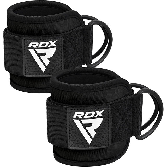 RDX A4 Ankle Straps for Gym Cable Machine Black Pair - WAN-A4B – The ...
