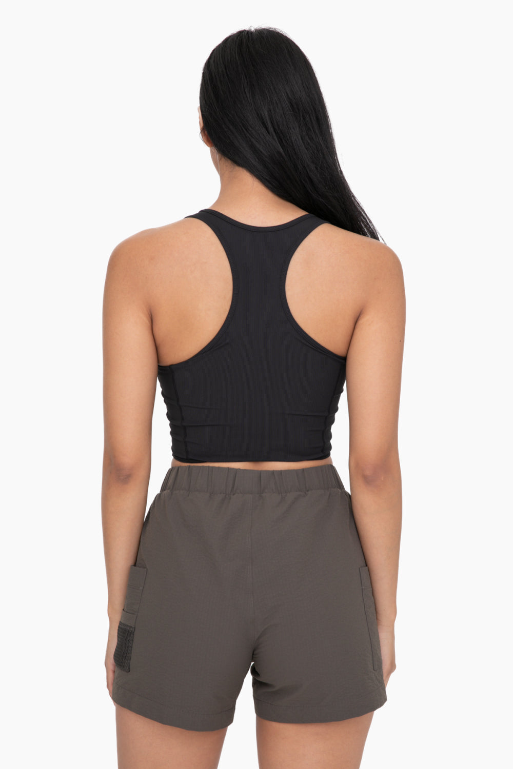 RIBBED RACERBACK CROPPED ACTIVE TOP - AT-B0488