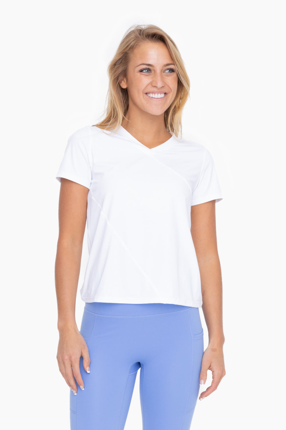 UV MESH PANEL V-NECK TEE - ATS7295