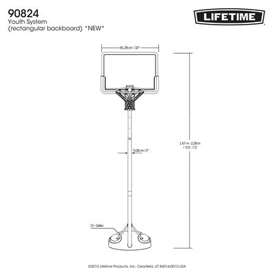 Lifetime Adjustable Youth Portable Basketball Hoop (32-Inch Impact) - 90824