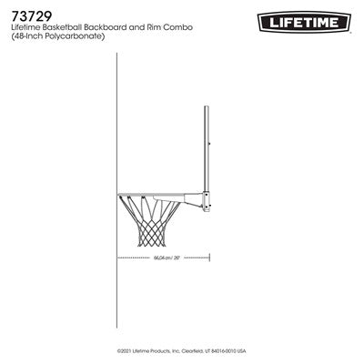 Lifetime Basketball Backboard and Rim Combo (48-Inch Polycarbonate) - 73729