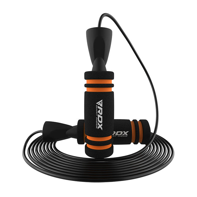 RDX X2 Adjustable 10.3ft Non-Slip Memory Foam Soft Handles Skipping Rope Orange - SRPF-X2O