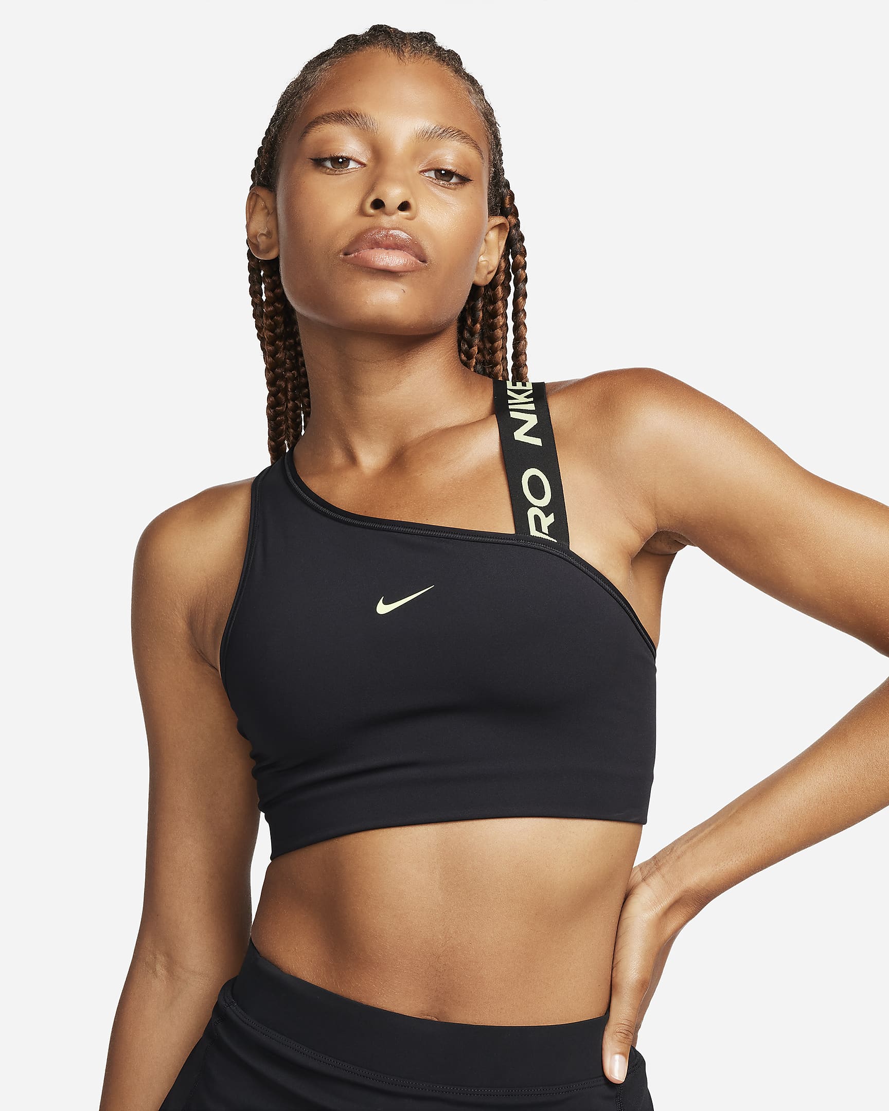 Nike Dri-FIT Swoosh Medium-Support 1-Piece Pad Asymmetrical Sports