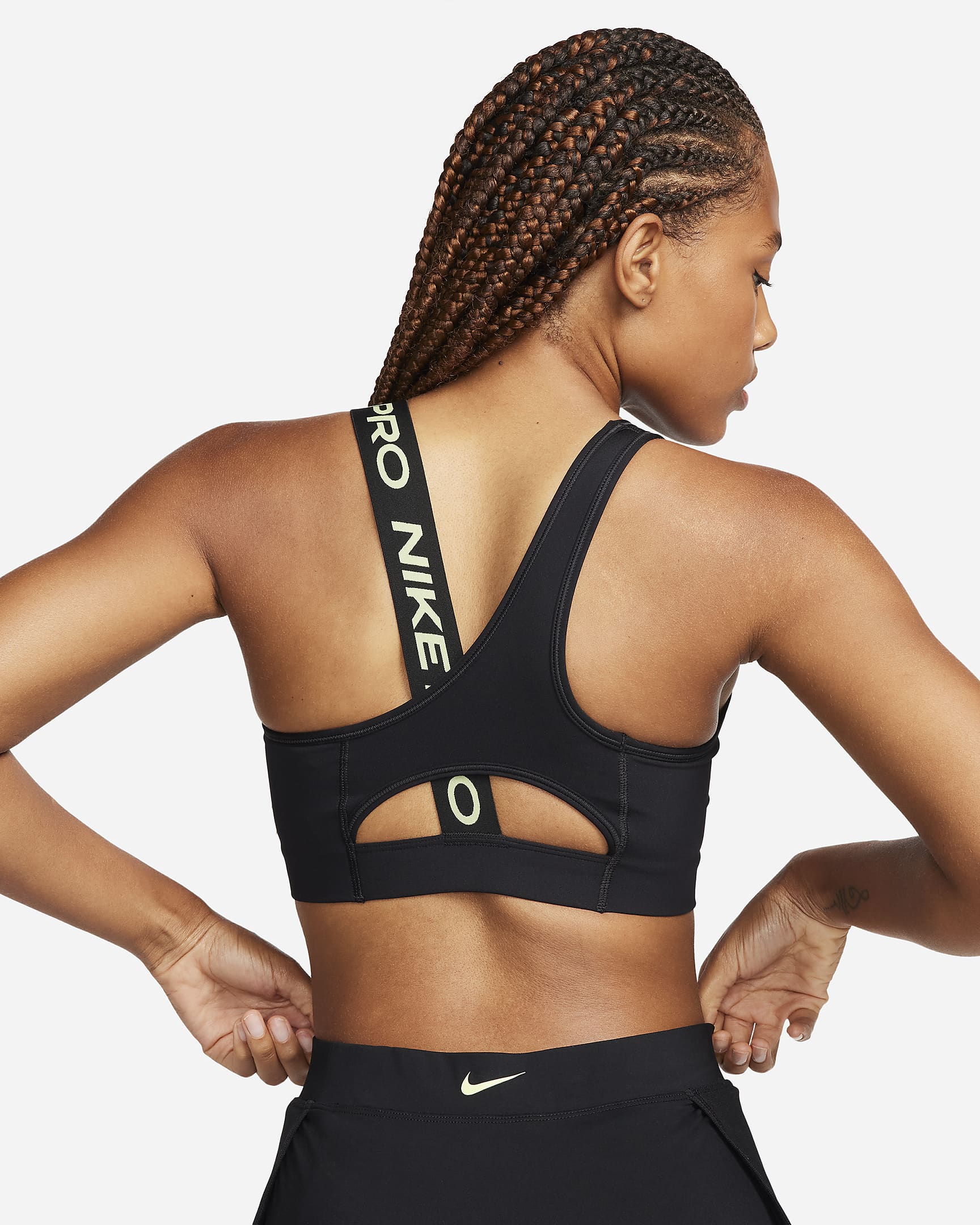 Nike Dri-FIT Swoosh Medium-Support 1-Piece Pad Asymmetrical Sports Bra - DM0570