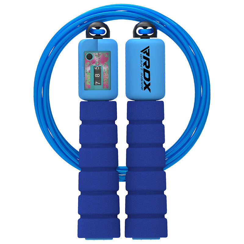 RDX FP Kids 10.3ft Adjustable Skipping Rope with Counter Blue - SRK-FPU-10FT