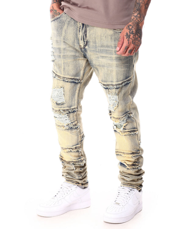 RIP-OFF / DISTRESSED SLIM FIT JEANS - DP22850