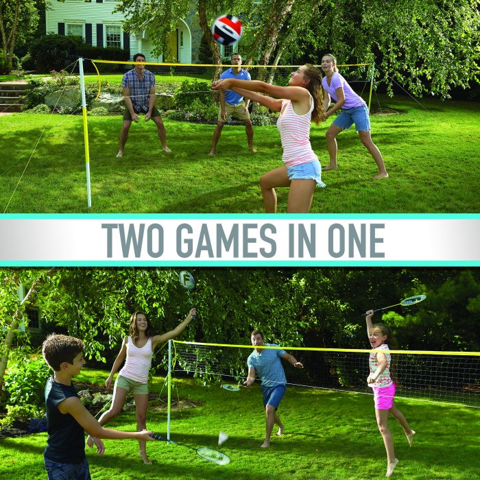 Franklin Sports Volleyball & Badminton Combo - Set,  Family, - 50611