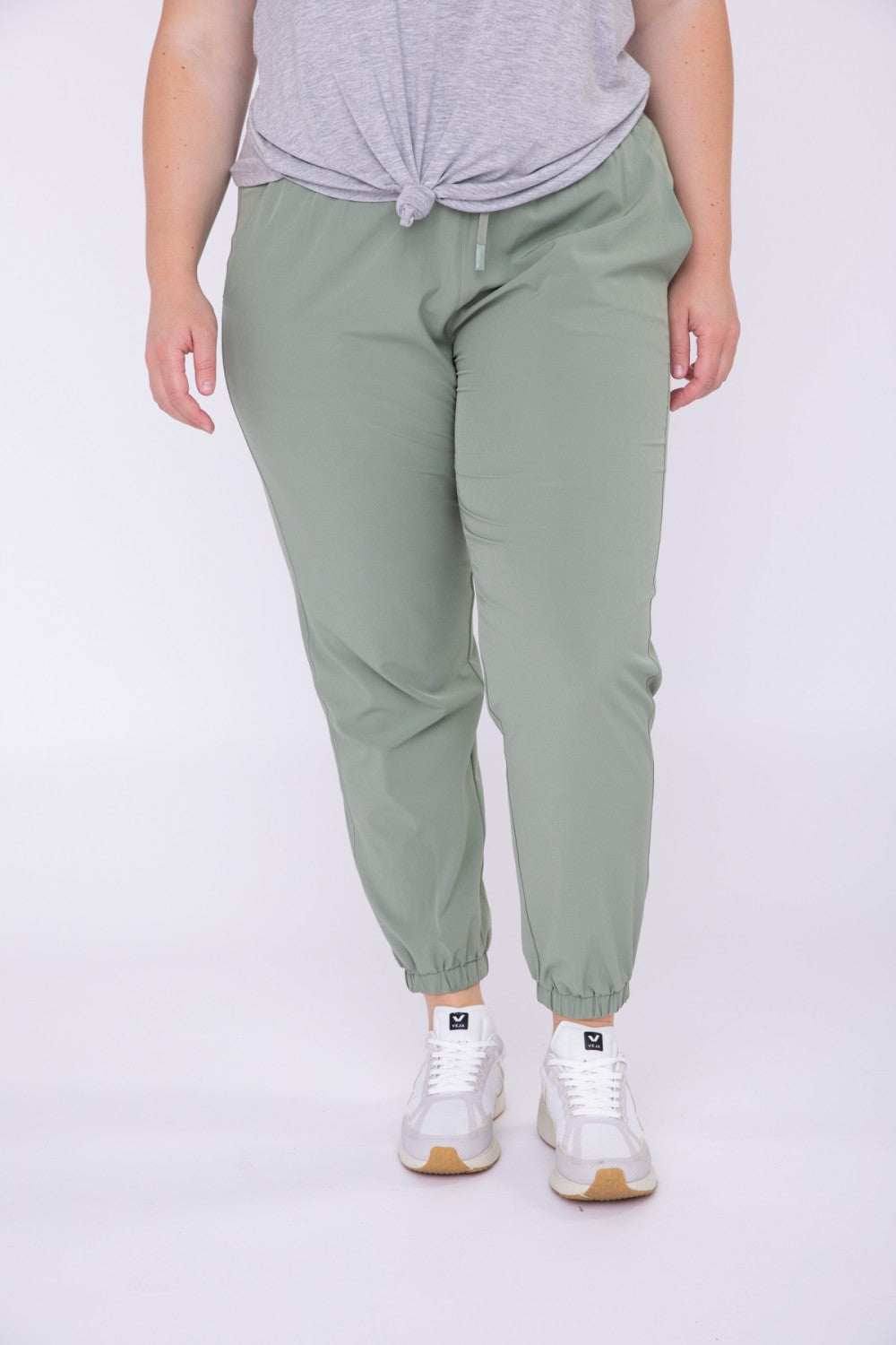 CURVY Cuffed Essential Highwaist Joggers - AP7035-P