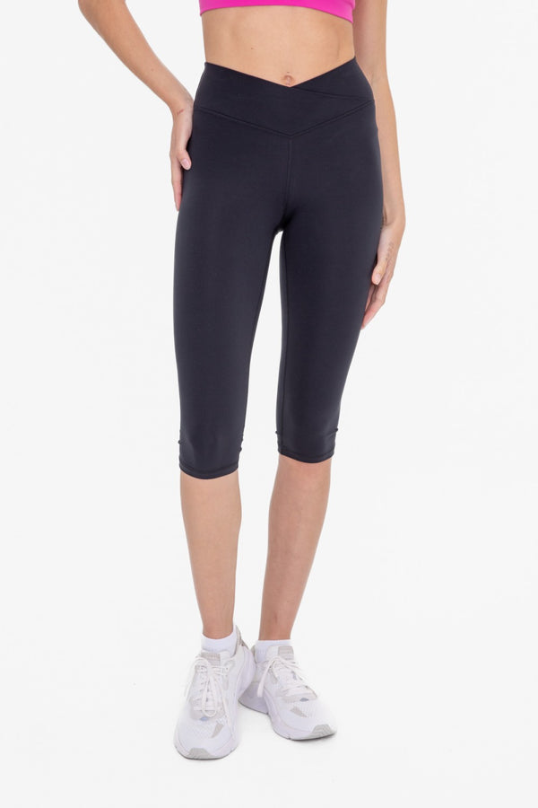 Crossover Waist Capri Leggings - BP628