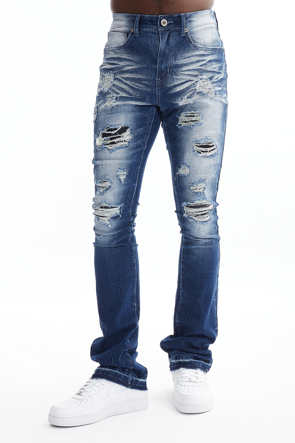 RIP-OFF / REPAIR STACKED FLARE FIT JEANS - DP22860-S