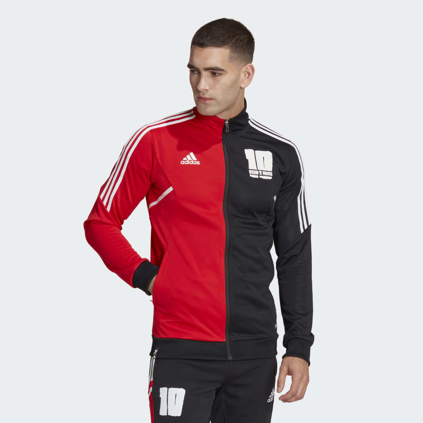 MENS MESSI TRACK JACKET BLACK & RED - HI3789
