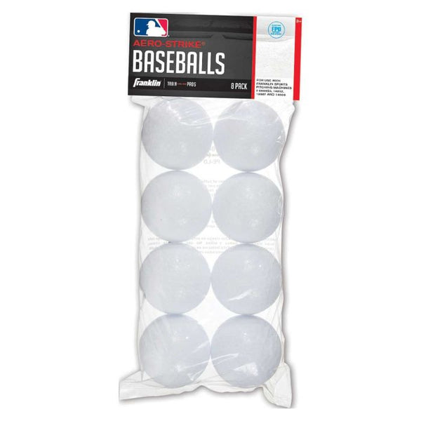 Franklin Sports Baseballs - 8 Pack Solid Plastic Balls - 14938