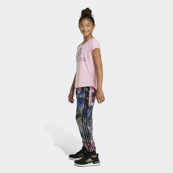 GIRLS ALLOVER PRINT 3-STRIPE TRICOT JOGGER - AK4830A