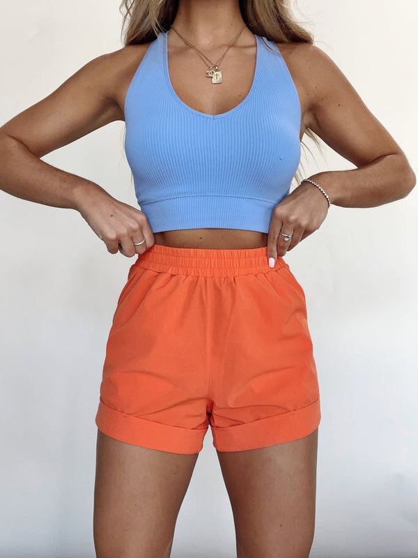 Highwaist Athleisure Shorts with Cuffed Leg - AP-A1230