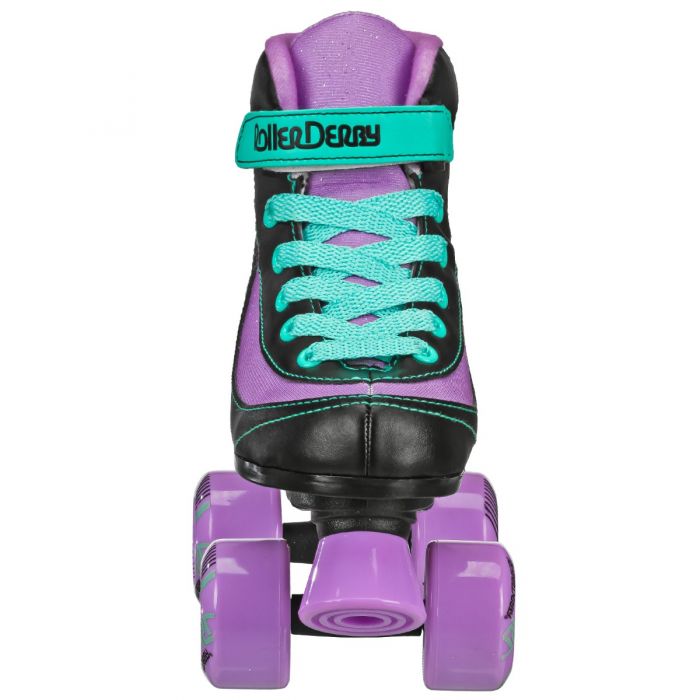 ROLLER DERBY FIRESTAR GIRLS PURPLE/BLACK/MINT QUAD HI TOP SKATES SIZES 12-4 - 1978PBM