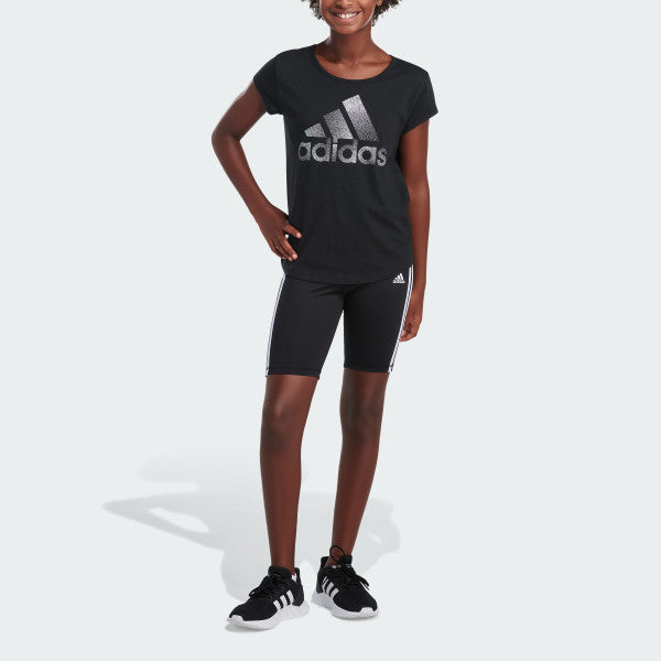 GIRLS 3-STRIPE BIKE SHORT - AH4347